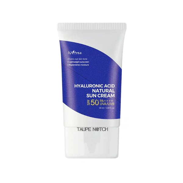 Hyaluronic acid sun cream tube, SPF50 PA++++, white and blue label