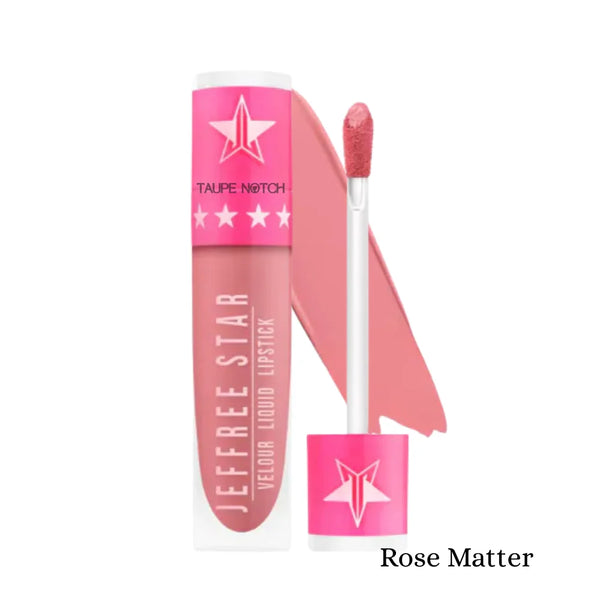 Velour liquid lipstick set in Rose Matter: rose pink shade with doe-foot applicator.