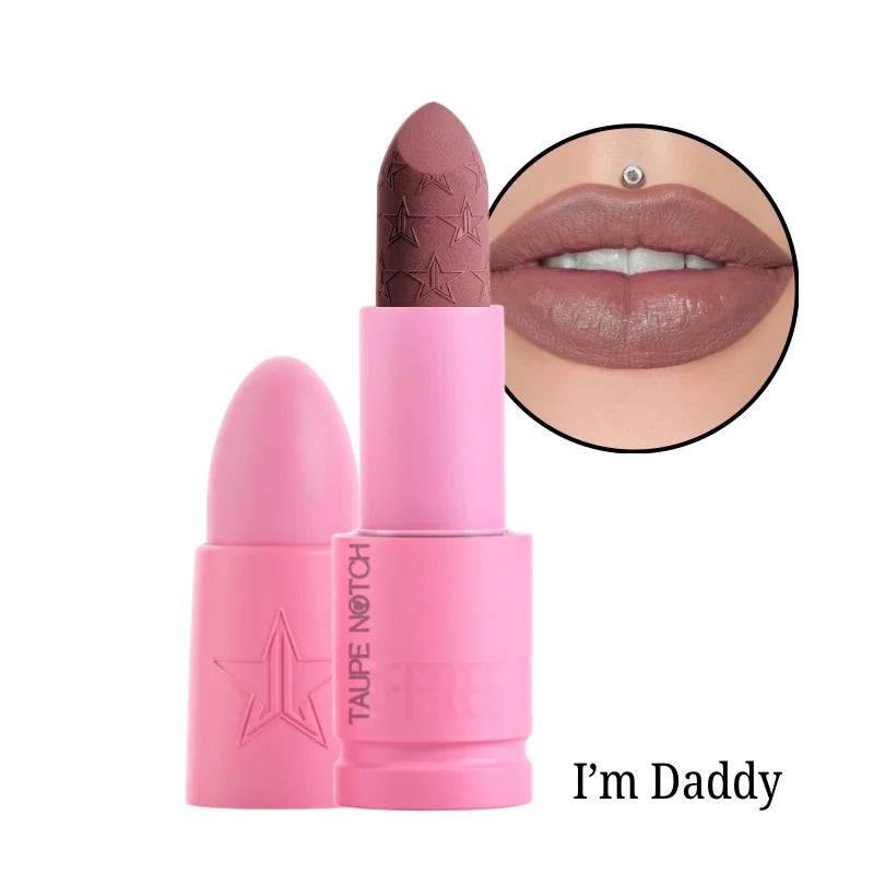 Velvet Trap lipstick, I’m Daddy shade with lip swatch