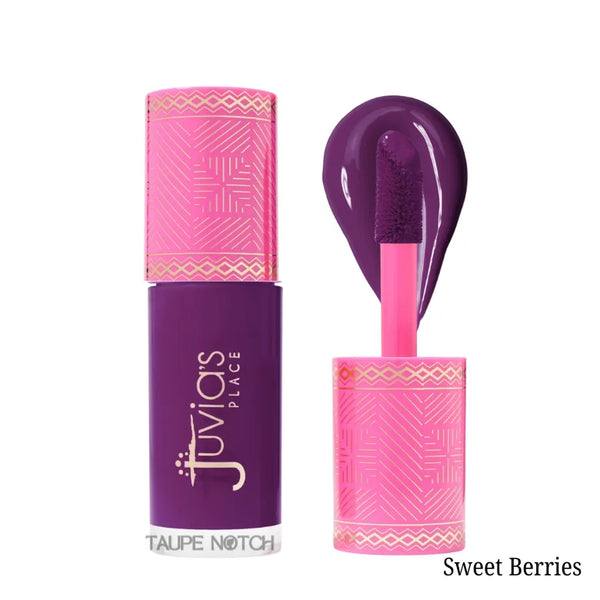 Liquid blush in Sweet Berries shade, deep plum liquid with pink applicator tip