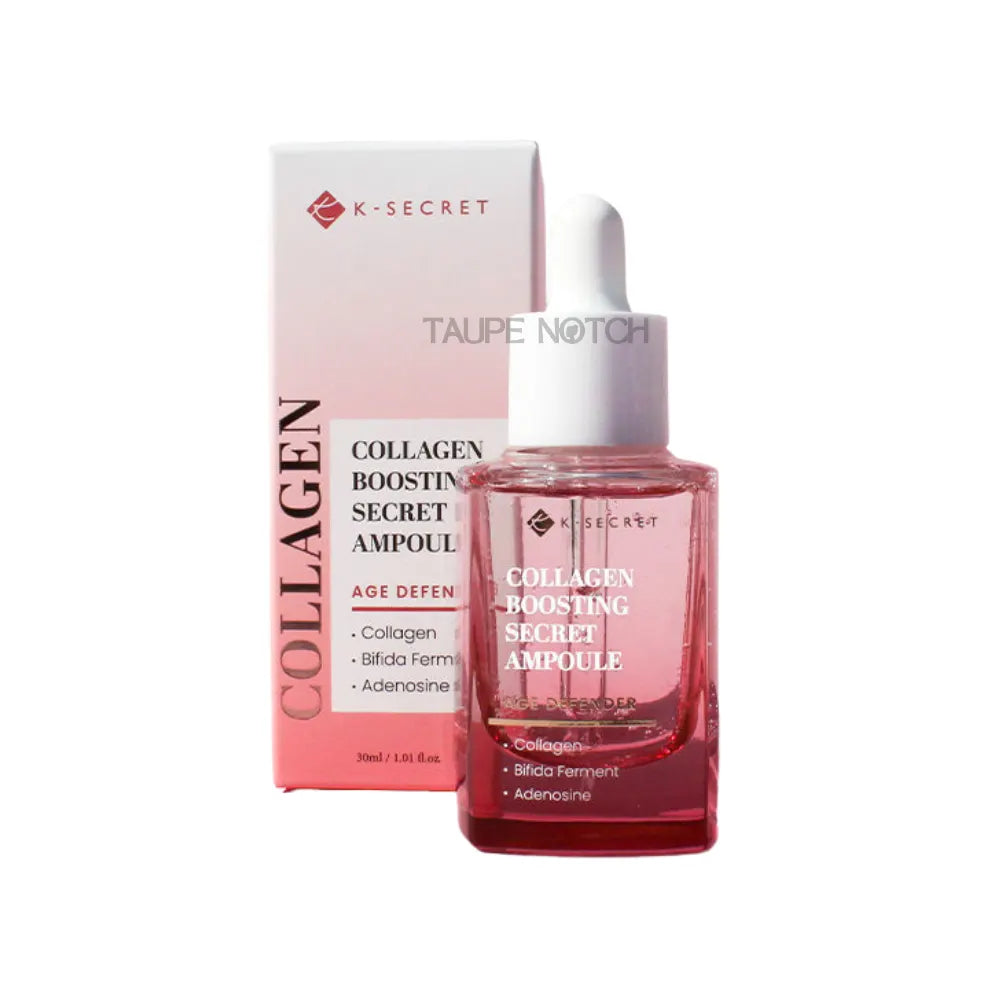 K-SECRET collagen boosting secret ampoule set with glass bottle and box, 30 ml