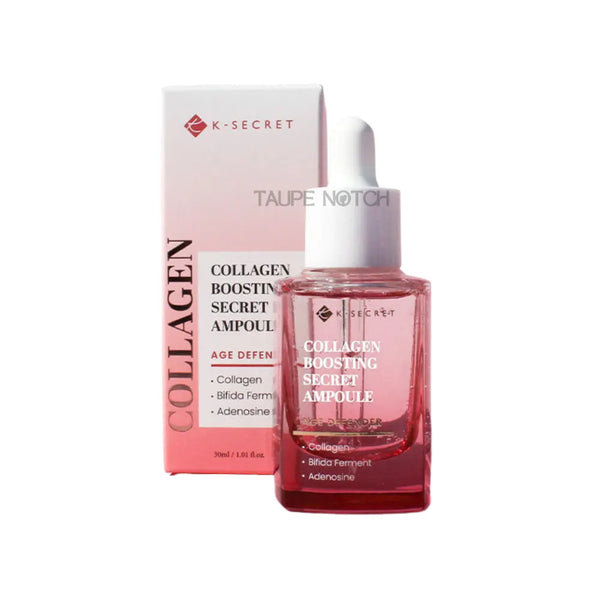 K-SECRET collagen boosting secret ampoule set with glass bottle and box, 30 ml