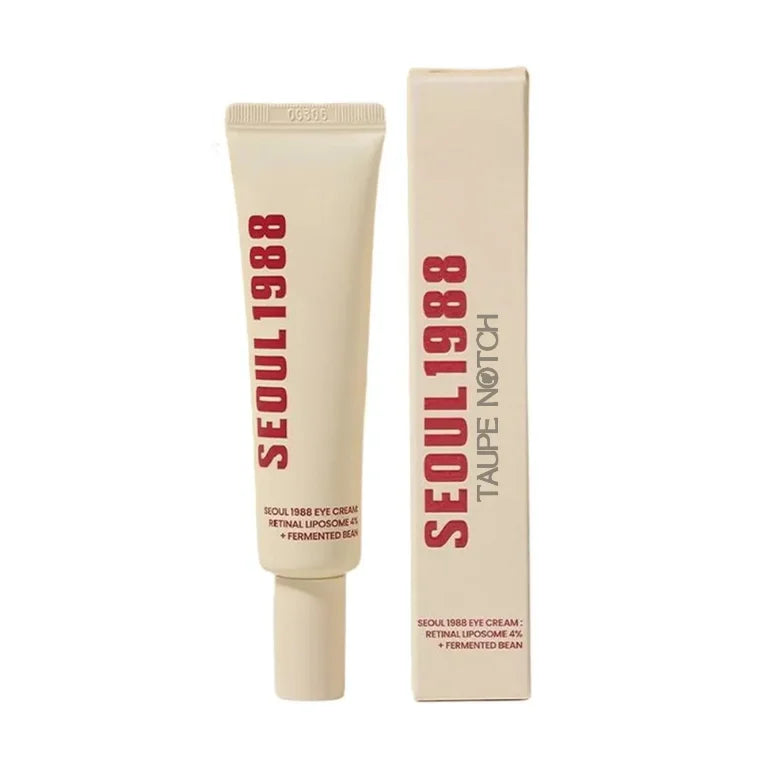 Retinal eye cream tube and box, light beige with red lettering.