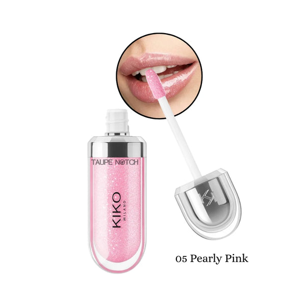 3D Hydra Lip Gloss in Pearly Pink, light pink pearlescent gloss