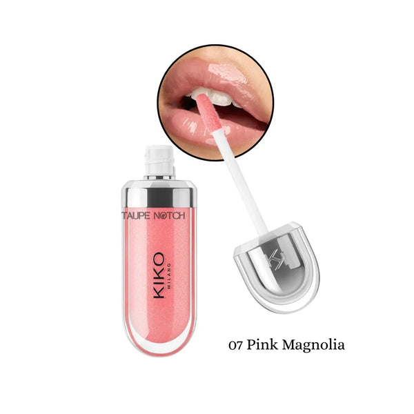 3D Hydra Lip Gloss in Pink Magnolia, soft pink pearl shine