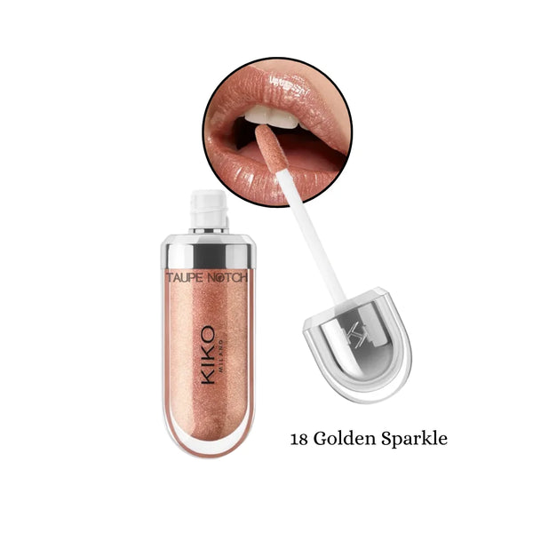 3D Hydra Lip Gloss in Golden Sparkle, rose gold shimmer gloss