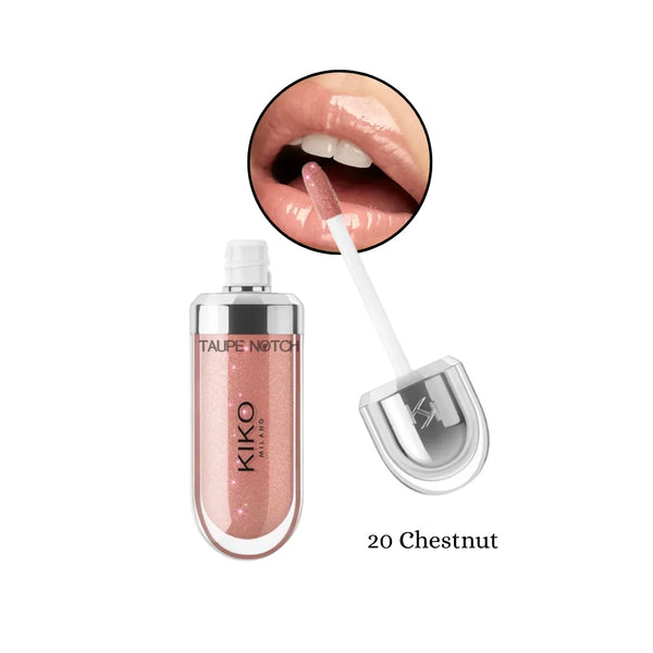 3D Hydra Lip Gloss in Chestnut, warm nude brown glossy tint