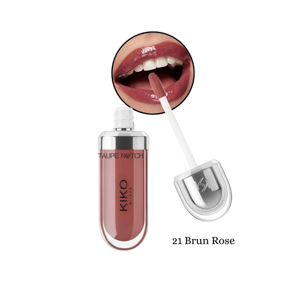3D Hydra Lip Gloss in Brun Rose, rose-brown glossy lip color