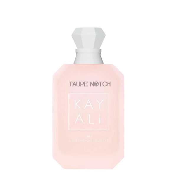 Pink KAYALI perfume bottle with white cap, TAUPE NOTCH and KAY ALI label