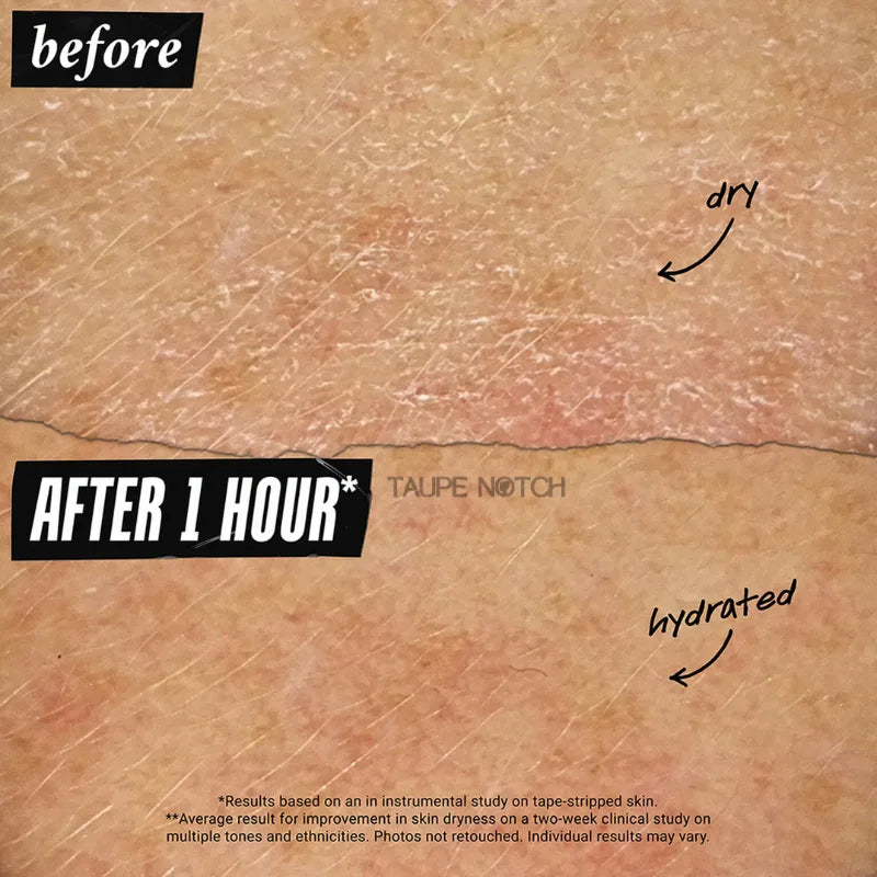 Kiehl’s Ultra Facial Cream before-and-after hydration graphic on skin