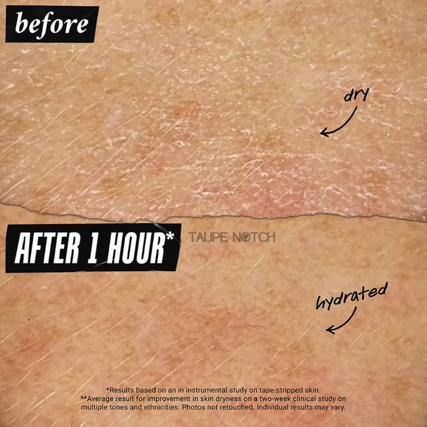 Kiehl’s Ultra Facial Cream before-and-after hydration graphic on skin