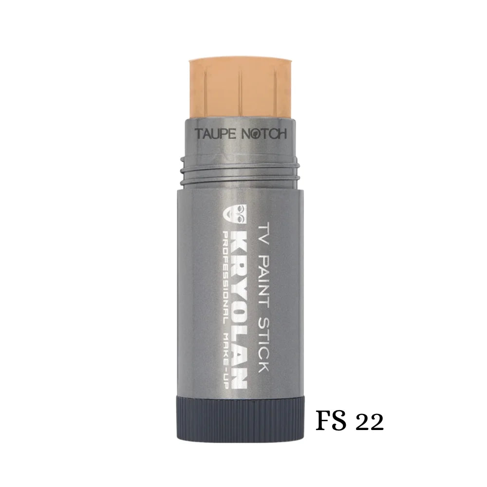 TV Paint Stick Foundation in FS 22 shade, gray tube with beige cap