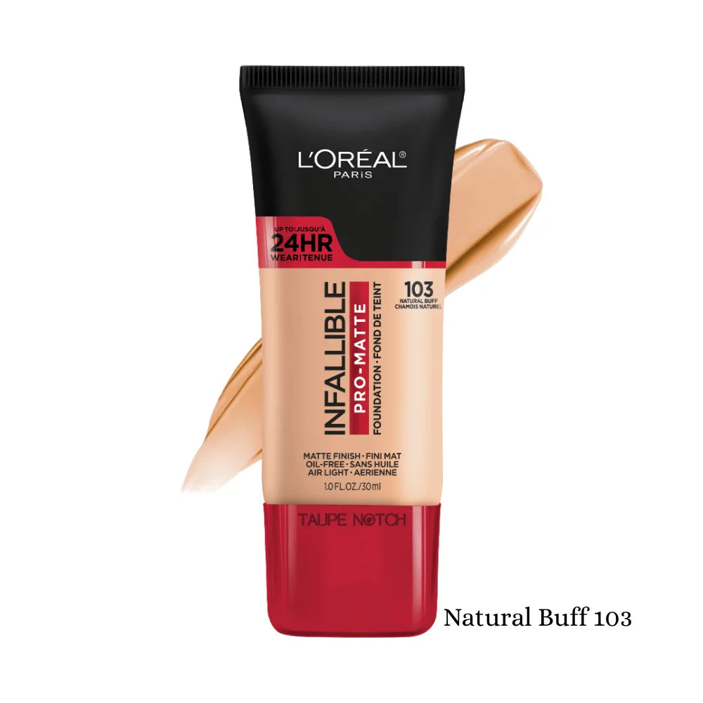 L'Oreal Infallible Pro-Matte Foundation natural buff 103 Price in bangladesh,Loreal infallible foundation,Loreal pro matte foundation,Loreal natural buff foundation,Loreal infallible pro matte foundation,authenic cosmetics store in bangladesh, 100% original product in bangladesh, taupe notch, go go gorgeous, lavishta. sephora in bangladesh. 