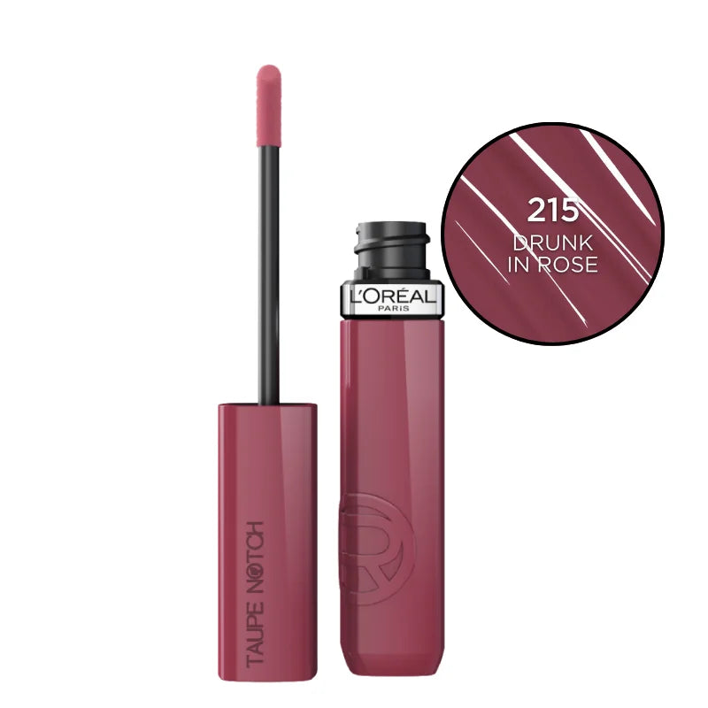 L'Oréal Infallible Lacque Resistance liquid lipstick in Drunk in Rose (215) shade