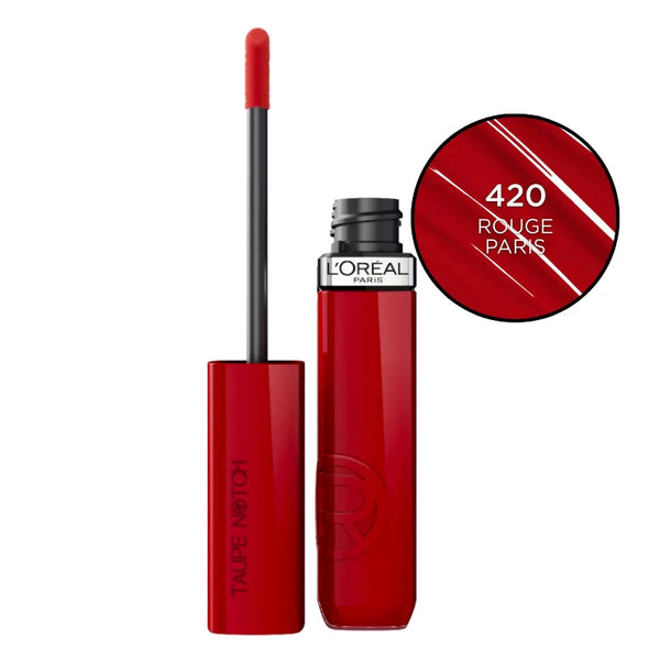 L'Oréal Infallible Lacque Resistance liquid lipstick in Rouge Paris (420) shade