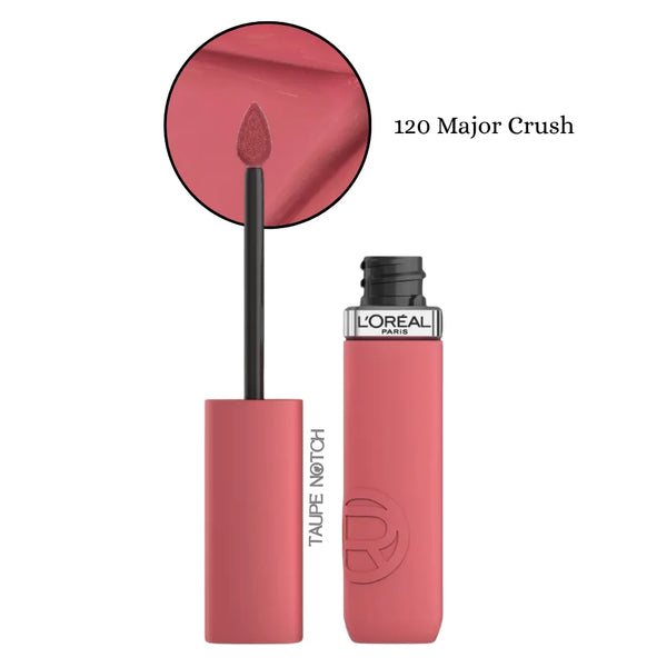 Matte liquid lipstick set, pink rose shade with applicator and tube