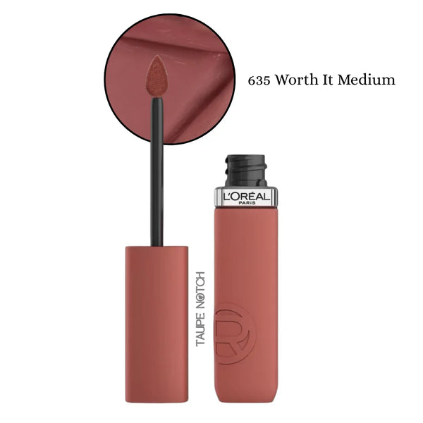 Matte liquid lipstick set, mauve rose shade with applicator and tube