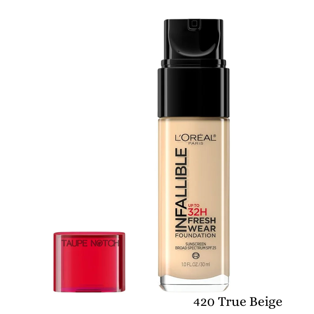 L'Oréal Infallible Fresh Wear foundation, 420 True Beige shade in bottle