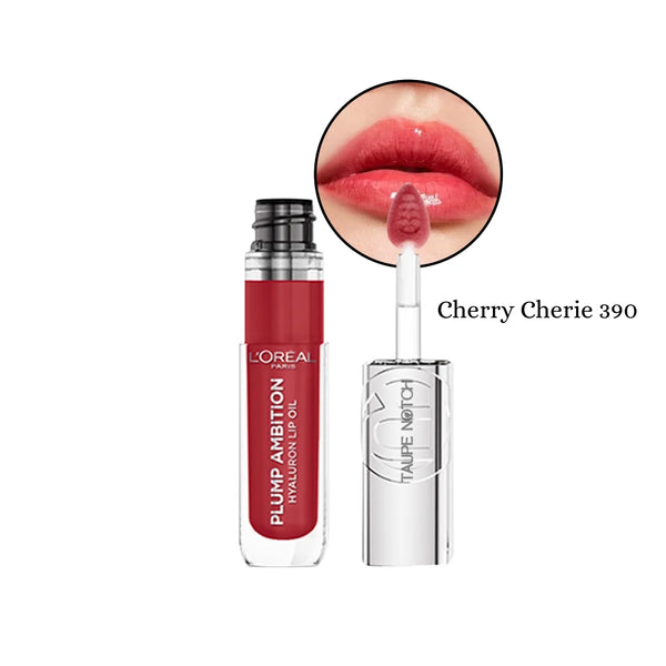 Lip oil with doe-foot applicator, Cherry Cherie 390 (red-pink tint)