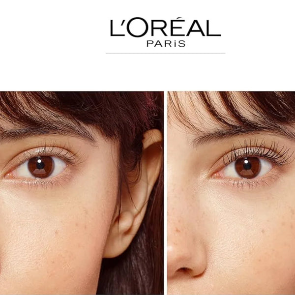 Eye makeup look with long defined lashes and brown eyes