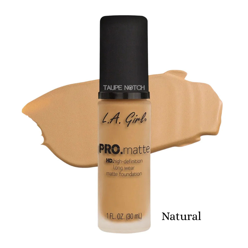 PRO.matte foundation bottle with swatch, Natural