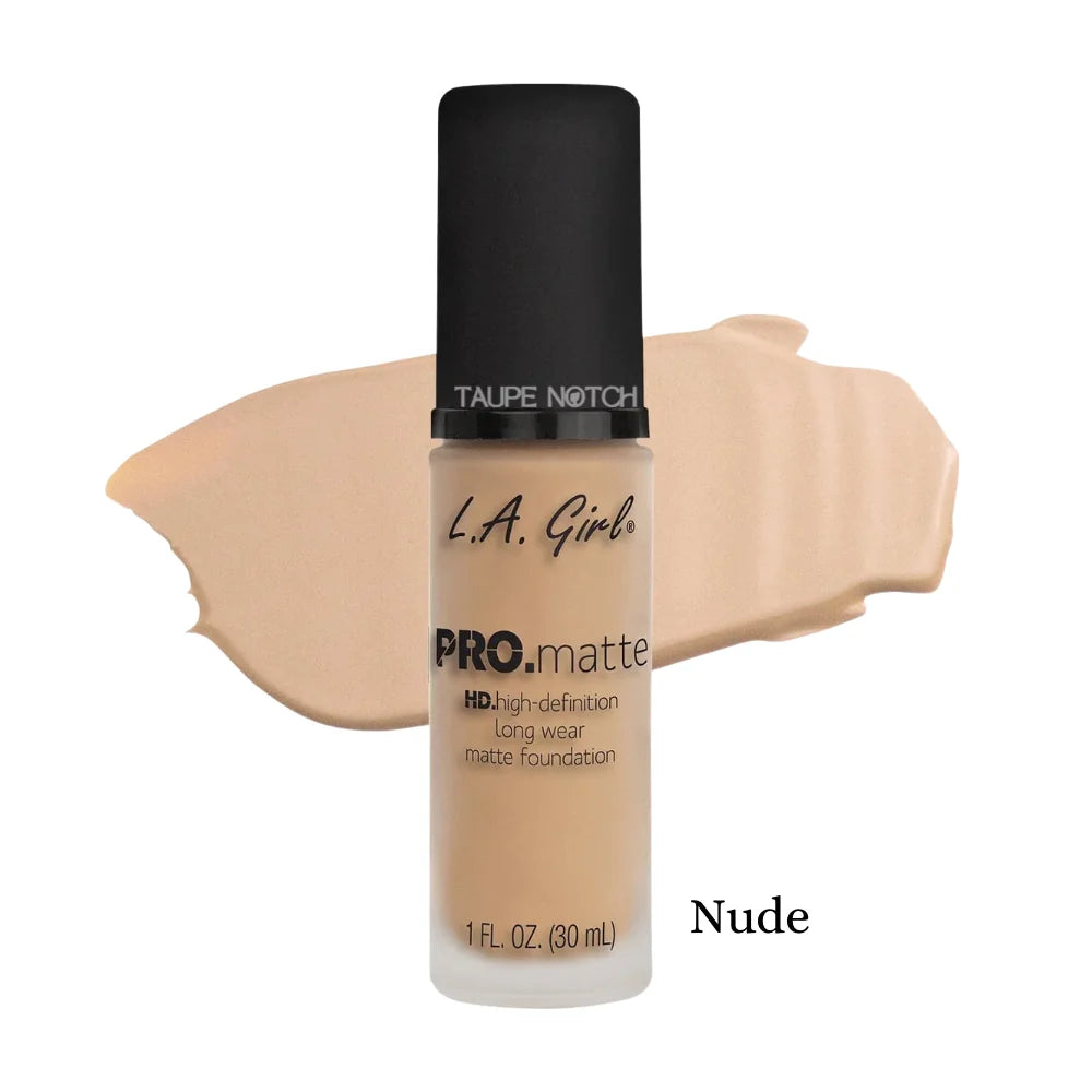 PRO.matte foundation bottle with swatch, Nude
