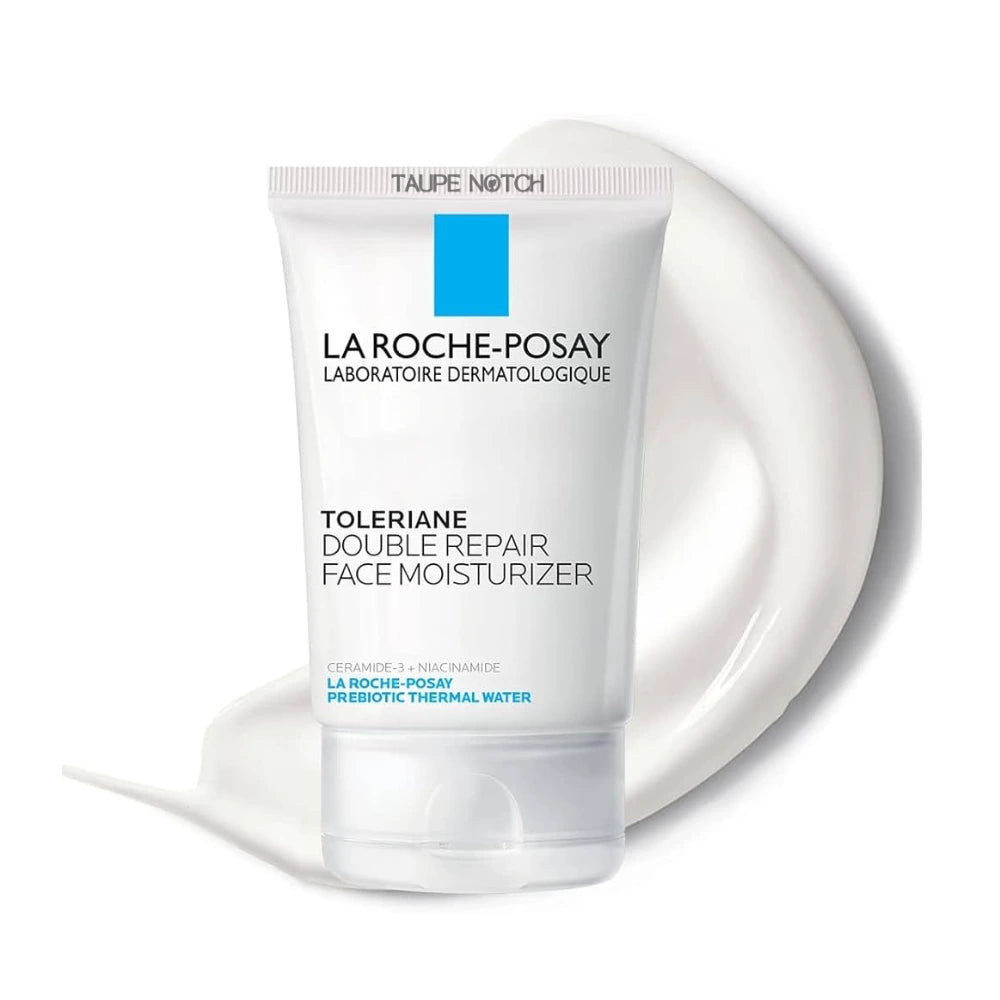 Face moisturizer tube, white with blue label, 100 ml