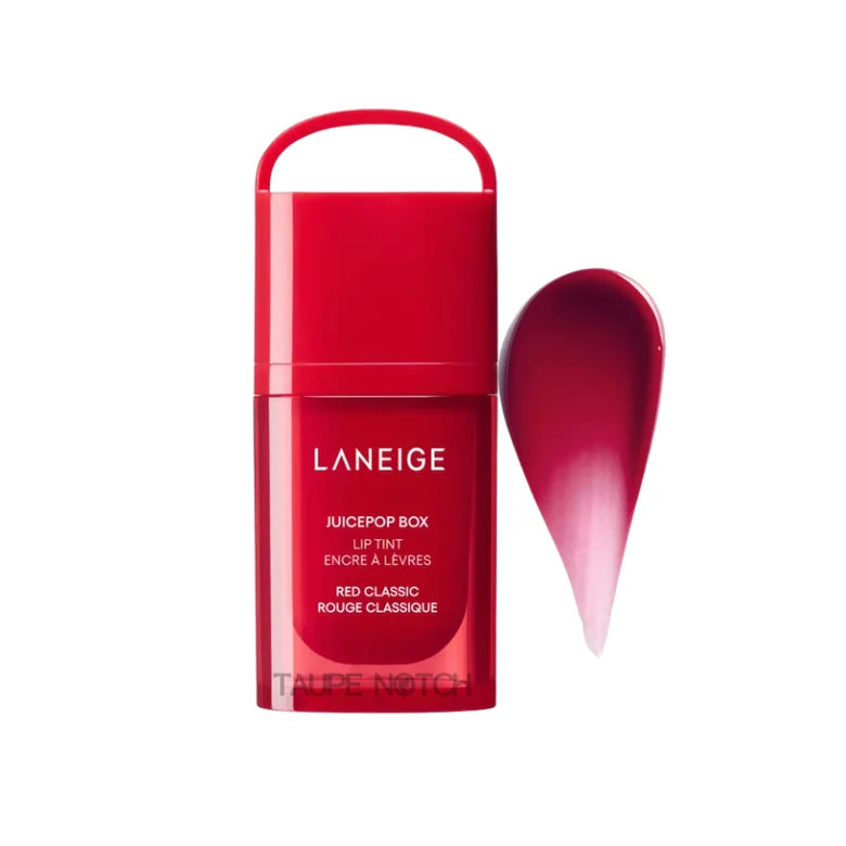 Laneige Juicepop Box Lip Tint in Red Classic deep berry red shade with glossy finish