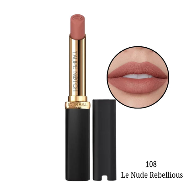 Loreal Color Riche matte volume lipstick, taupe nude shade 108 Le Nude Rebellious
