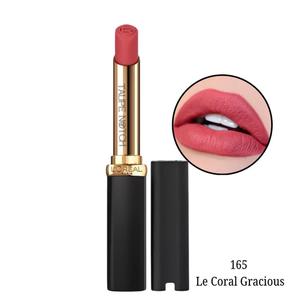 Loreal Color Riche matte volume lipstick, coral pink shade 165 Le Coral Gracious