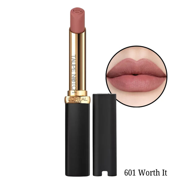 Loreal Color Riche matte volume lipstick, mauve berry shade 601 Worth It
