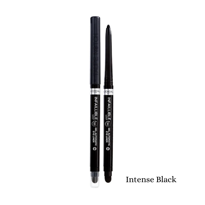 Automatic gel eyeliner in Intense Black; two slim tubes with pointed tips.