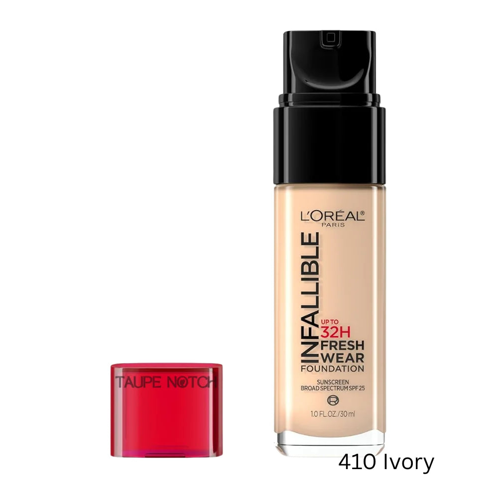 L'Oréal Infallible Fresh Wear foundation, 410 Ivory shade in bottle
