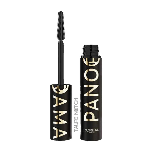 Black mascara with wand applicator and gold-accented tube