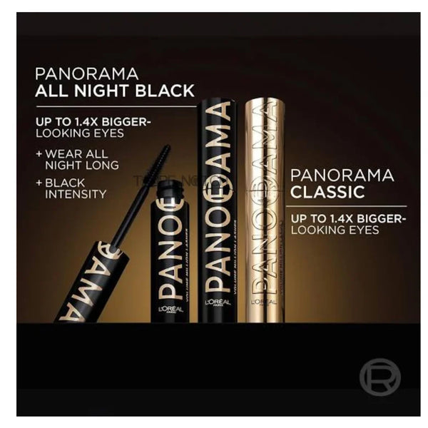 Mascara product box showing Panorama All Night Black and Panorama Classic