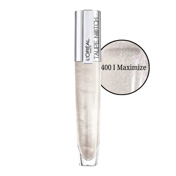 Loreal Paris plumping Balm-in-Gloss, shade 400 I Maximize, shimmering clear gloss