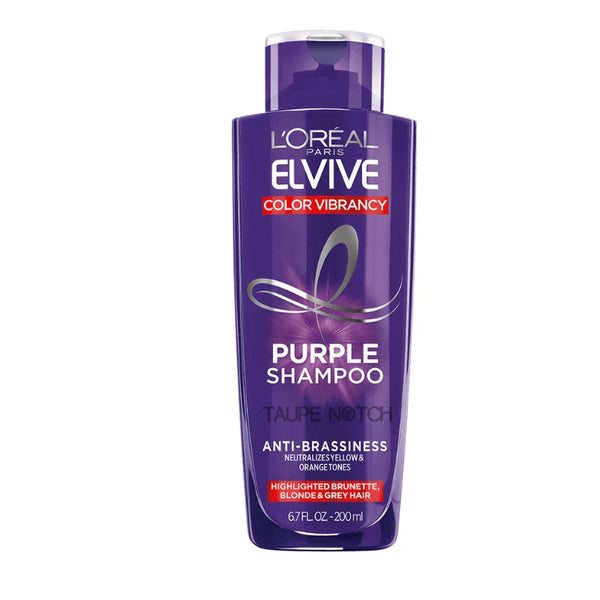 L'Oréal Paris Elvive purple shampoo bottle, 200 ml, anti-brassiness