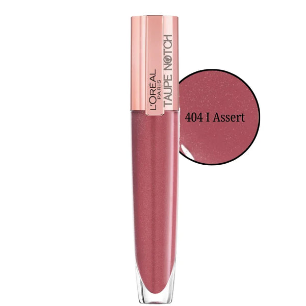 Loreal Paris plumping Balm-in-Gloss, shade 404 I Assert, berry rose shimmer gloss