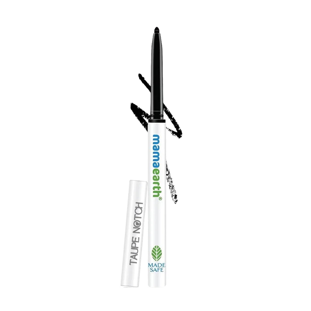 MAMAEARTH charcoal black long-stay kajal pencil with applicator tip and tube