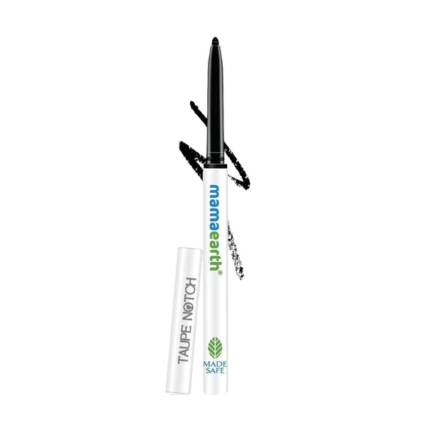 MAMAEARTH charcoal black long-stay kajal pencil with applicator tip and tube