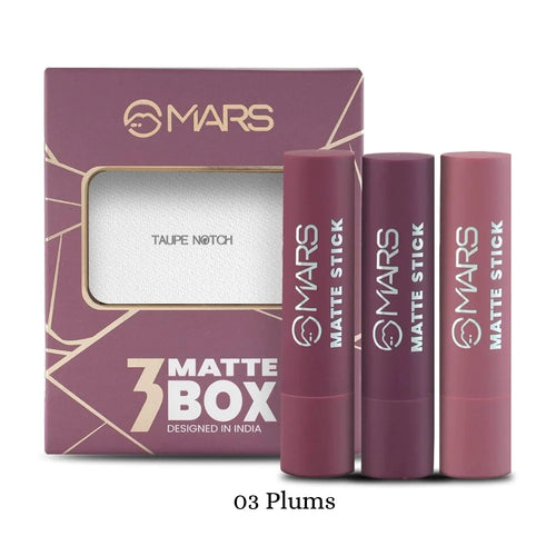 MARS Matte Box Set of 3 Lipsticks - 03 Plums