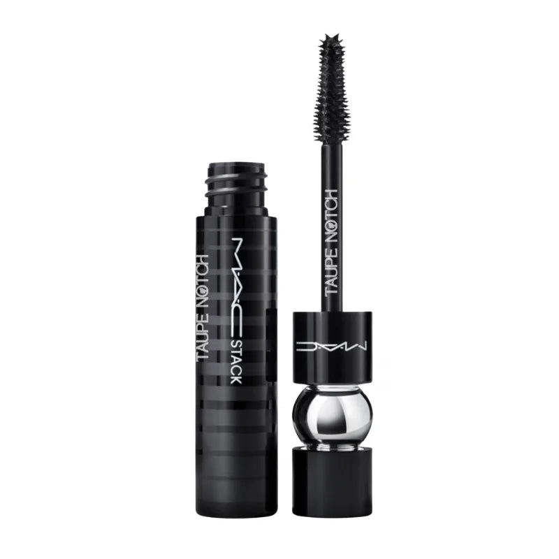 MAC Macstack mascara in black, with wand and tube close-up