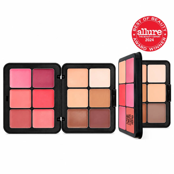 Make Up For Ever face essentials palette with open shade pans and attached side panel