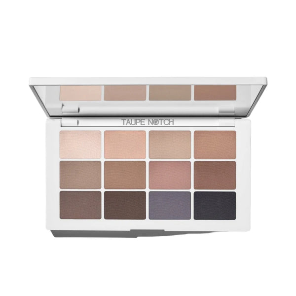 Neutrals eyeshadow palette with 12 matte pans in browns and taupes