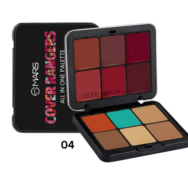 MARS Cover Rangers All In One Palette, MARS all in one palette, MARS concealer palette, MARS contour palette, MARS color corrector palette, multi-use makeup palette, cream concealer palette, MARS makeup BD, affordable makeup palette, full coverage concealer, contour highlight palette, MARS cosmetics Bangladesh, beginner-friendly makeup palette, professional concealer palette, blendable cream palette, dark circle corrector, blemish concealer BD, best budget makeup palette BD, Indian makeup brand BD