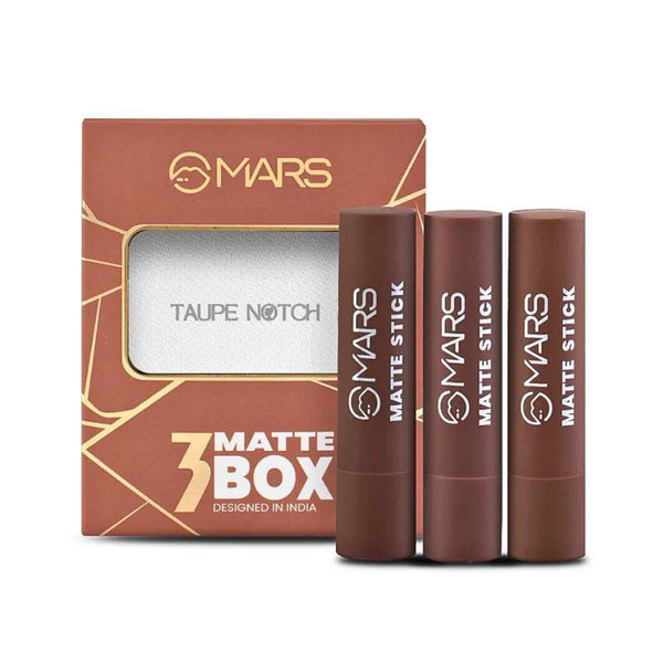 MARS matte lipsticks set of 3 in box, three brown tubes