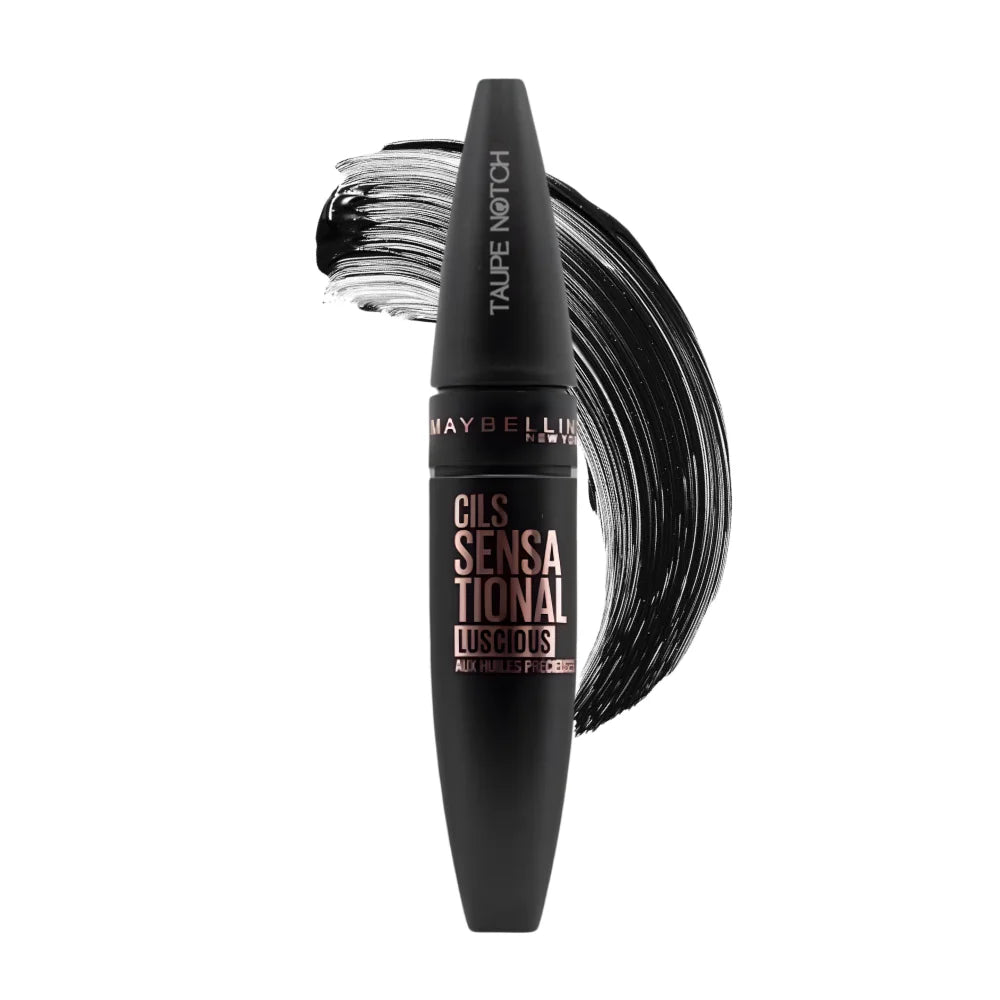 Maybelline Cils Sensational Luscious mascara, black tube with wand
