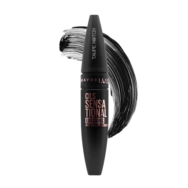 Maybelline Cils Sensational Luscious mascara, black tube with wand