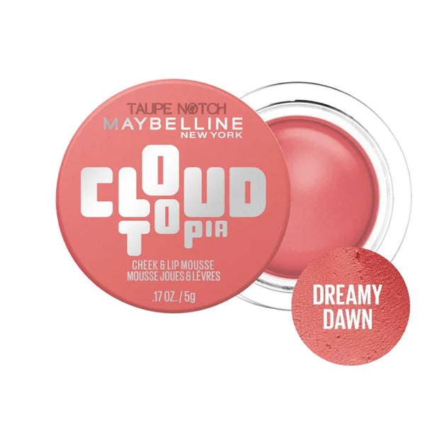 Cheek & lip mousse blush tub in Dreamy Dawn, soft pink tint.