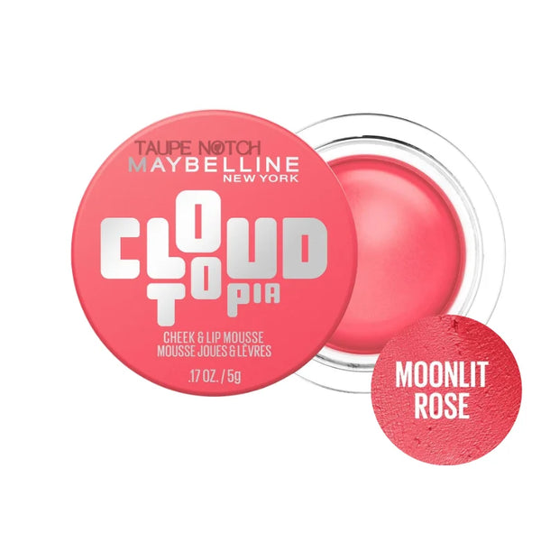Cheek & lip mousse blush tub in Moonlit Rose, rosy pink tint.